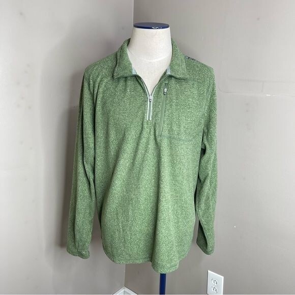 Hi Tec Half Zip XXL Mens Fleece Pullover Sweater Green long Sleeves - Picture 6 of 12